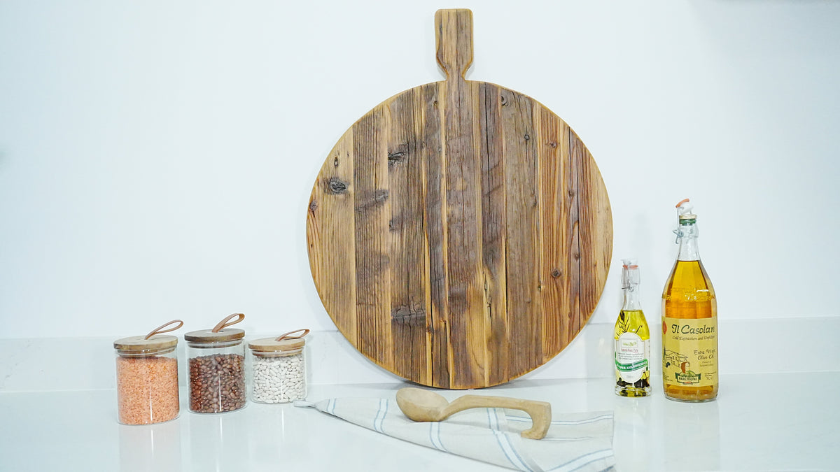 Classic Oversized Round Footed Serving Board